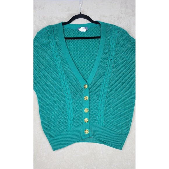 Alison J Vintage Women's Knit Cardigan and Sleeveless Top Combo Green Size XL - Picture 6 of 16